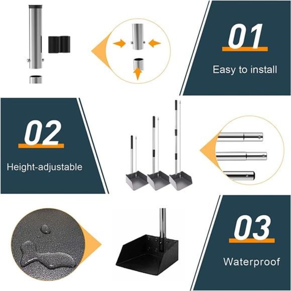 Pooper Scooper, Long Handle Tray and Rake Set for Large Medium Small Dogs - Picture 3 of 7